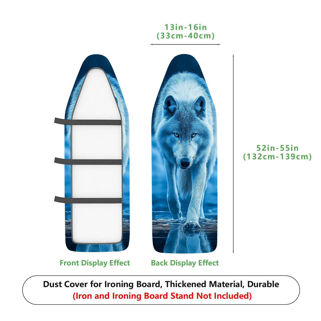 1-Piece Blue Wolf Nature Animal  Ironing Board Cover, Universal Size, Without Board