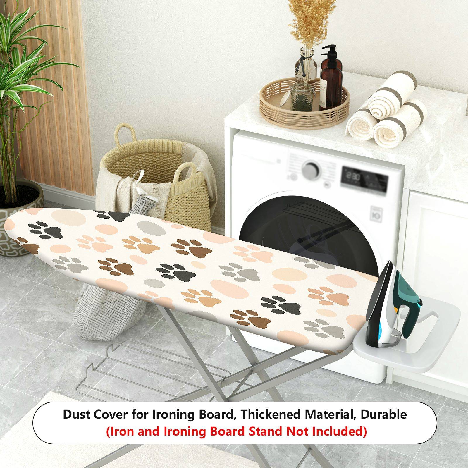 1-Piece Pawprint Pattern Beige Color Cute  Ironing Board Cover, Universal Size, Without Board