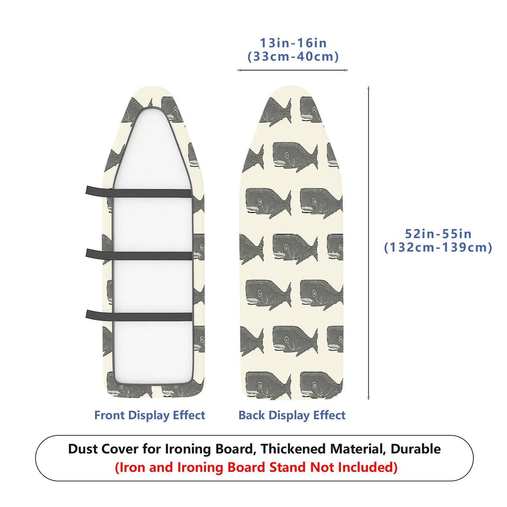 1-Piece Whale Pattern Nautical Ocean  Ironing Board Cover, Universal Size, Without Board
