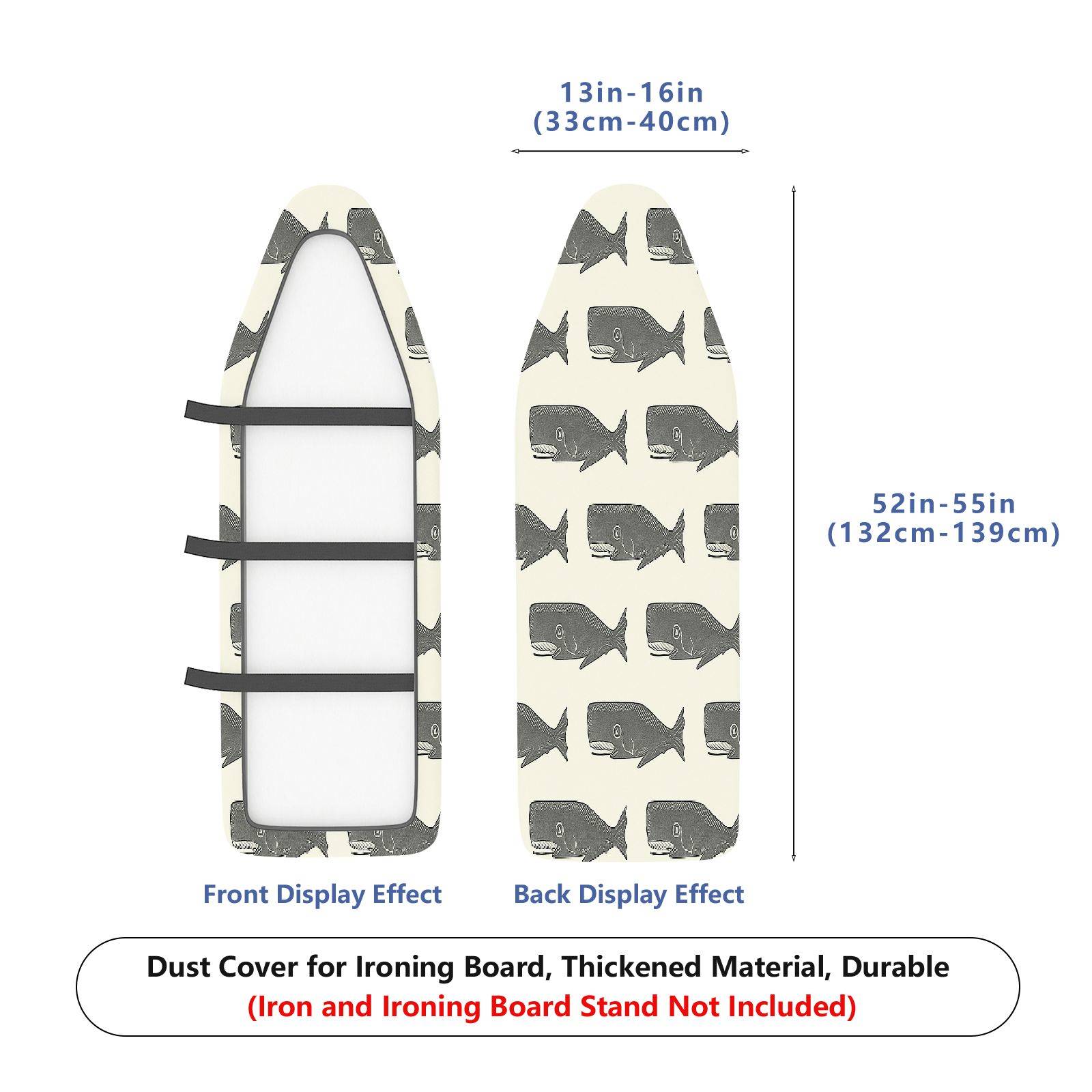 1-Piece Whale Pattern Nautical Ocean  Ironing Board Cover, Universal Size, Without Board