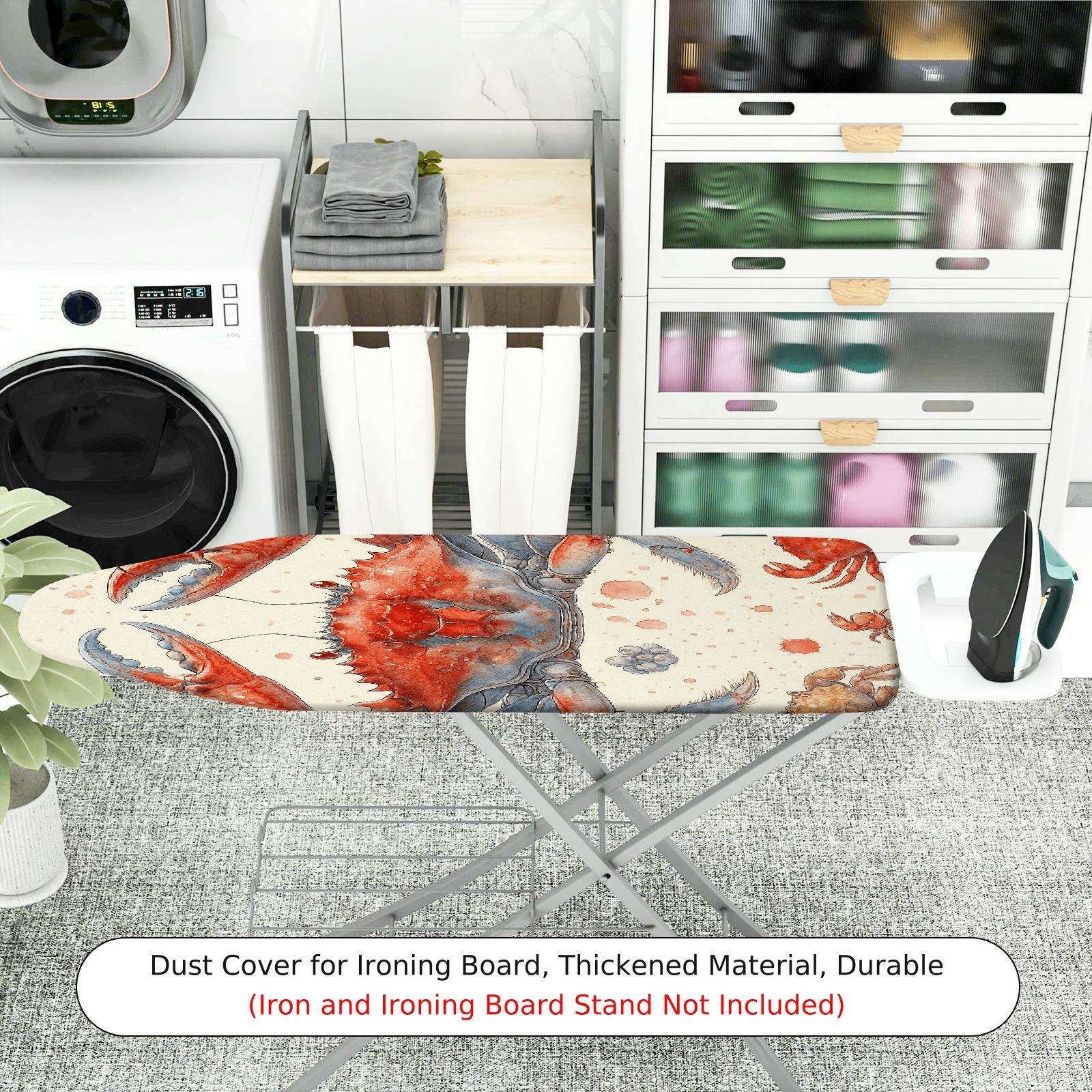 1-Piece Crab Sea Ocean  Ironing Board Cover, Universal Size, Without Board