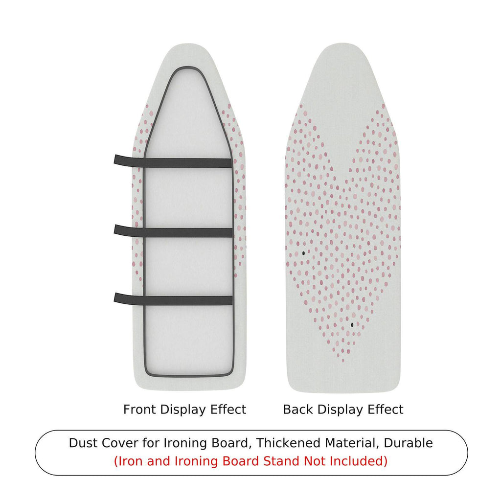 1-Piece Dotted White Pink  Ironing Board Cover, Universal Size, Without Board