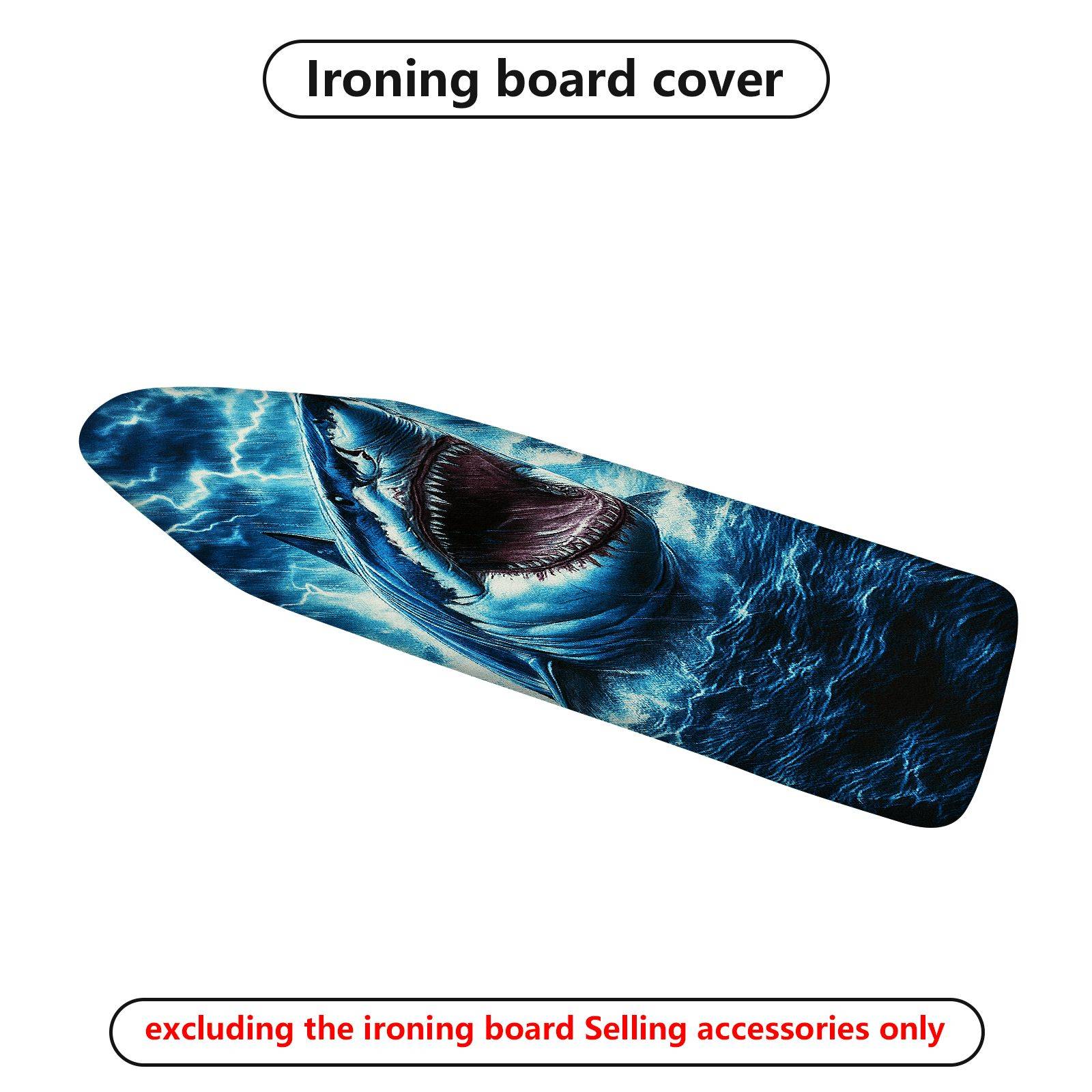 1-Piece Shark Lightning Ocean  Ironing Board Cover, Universal Size, Without Board