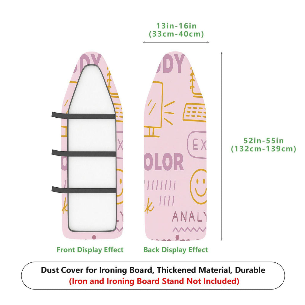 1-Piece Pink  Smile Abstract  Ironing Board Cover, Universal Size, Without Board