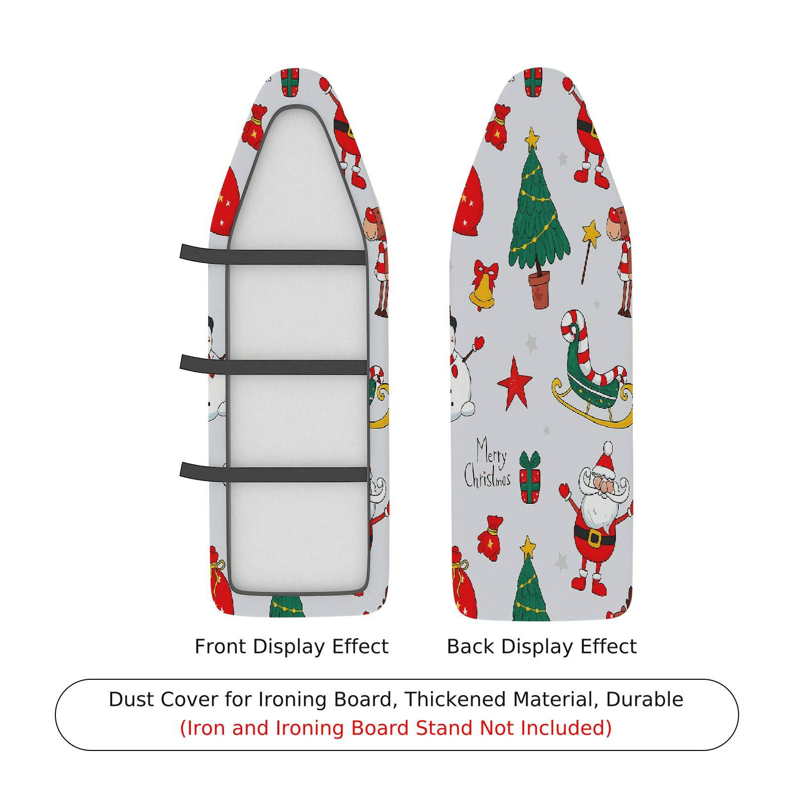1-Piece Christmas Santa Tree Snowman  Ironing Board Cover, Universal Size, Without Board