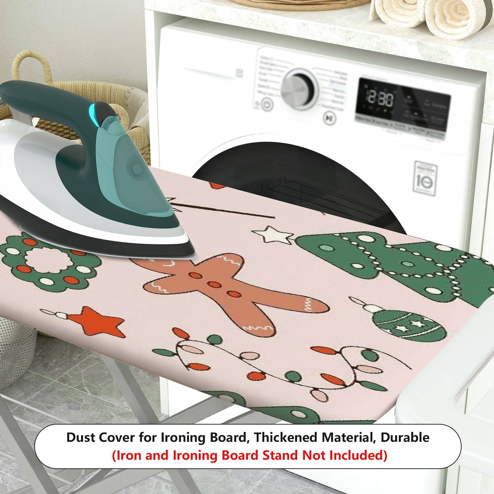 1-Piece Christmas Candy Tree Gingerbread  Ironing Board Cover, Universal Size, Without Board