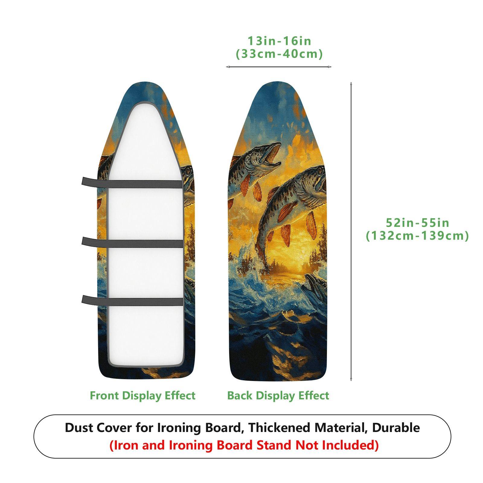 1-Piece Fish Ocean Blue  Ironing Board Cover, Universal Size, Without Board