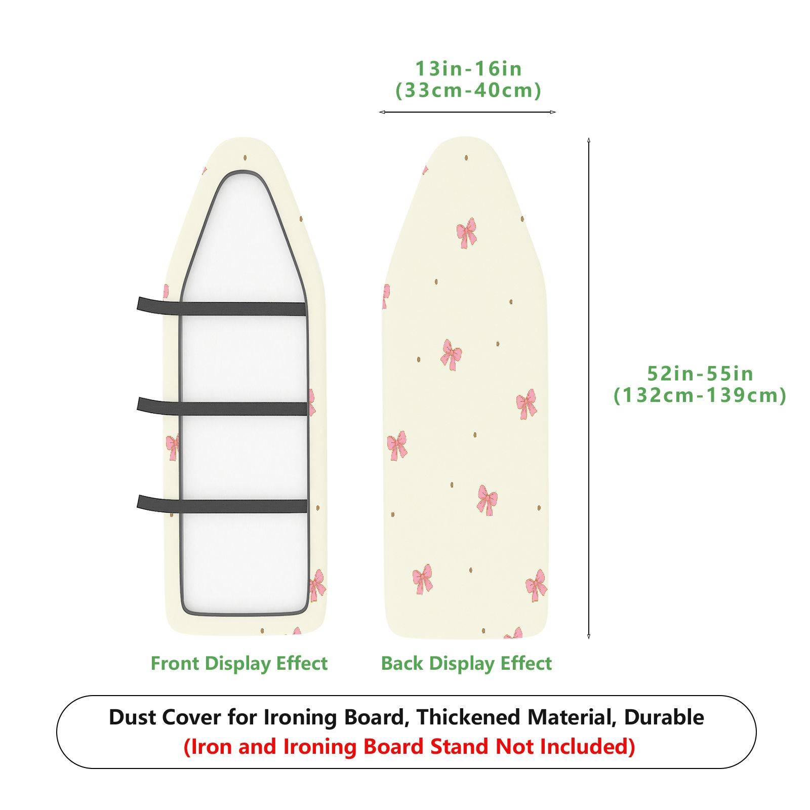 1-Piece Pink Bowknot Pattern Cute  Ironing Board Cover, Universal Size, Without Board