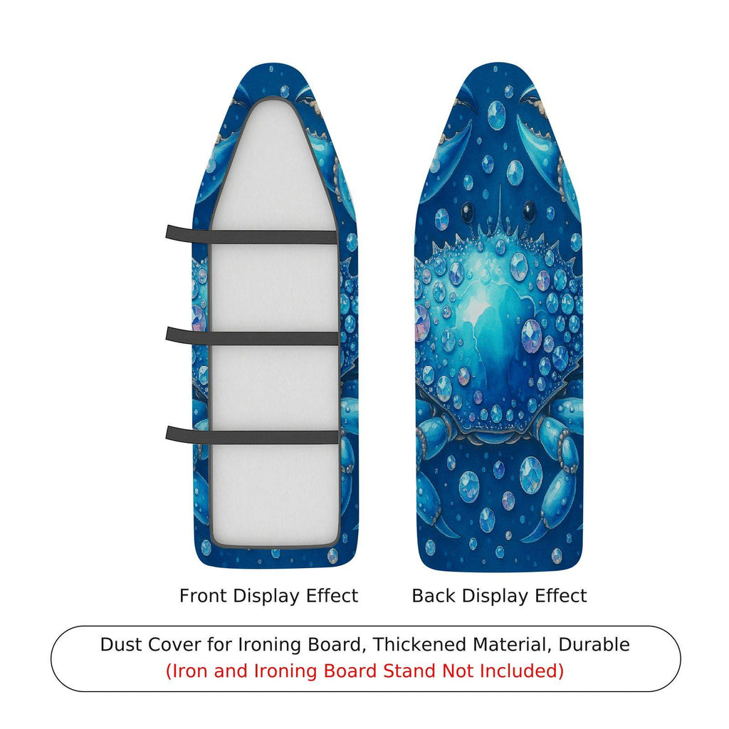 1-Piece Ocean Blue Bubble Crab  Ironing Board Cover, Universal Size, Without Board