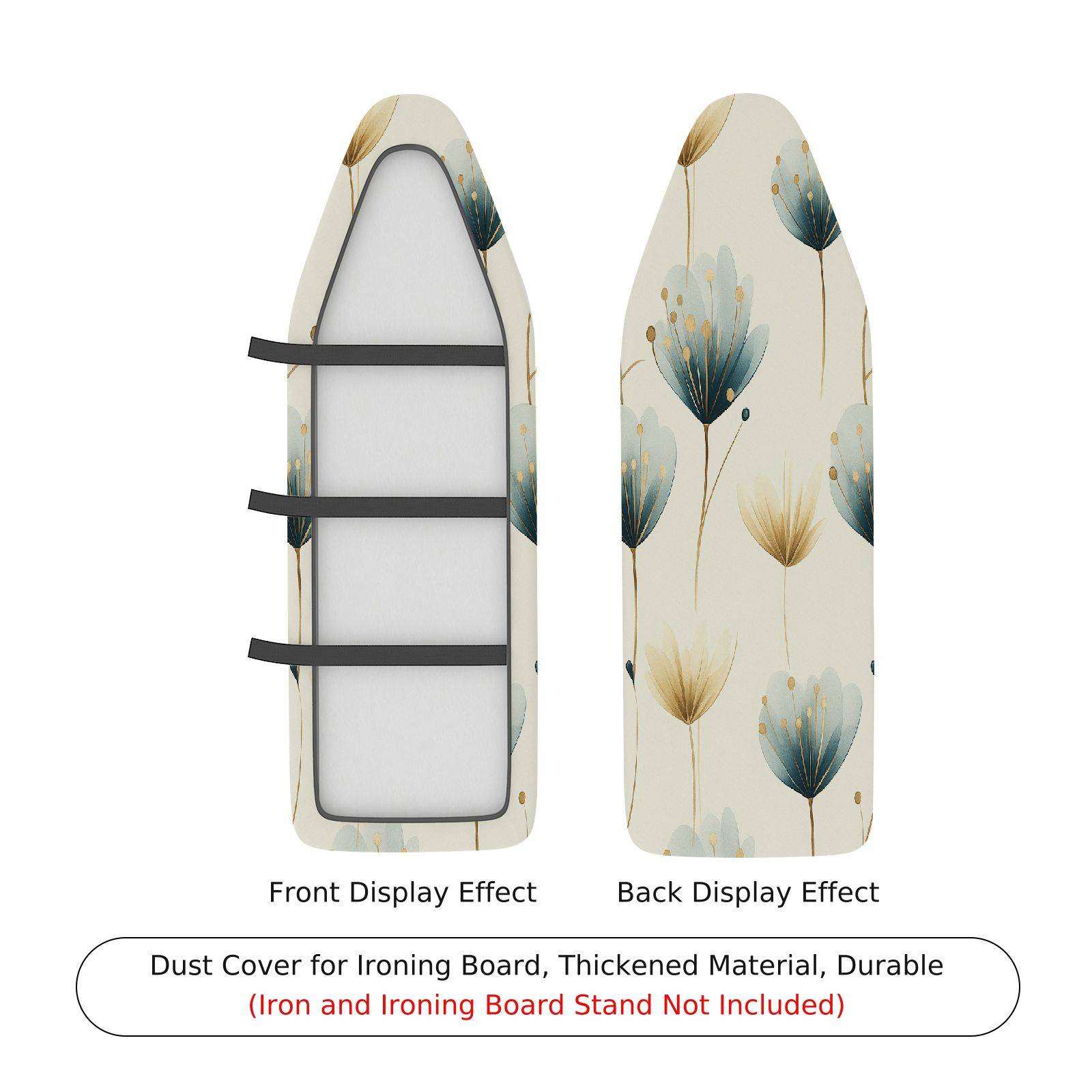 1-Piece Floral Pattern Leaf Beige  Ironing Board Cover, Universal Size, Without Board