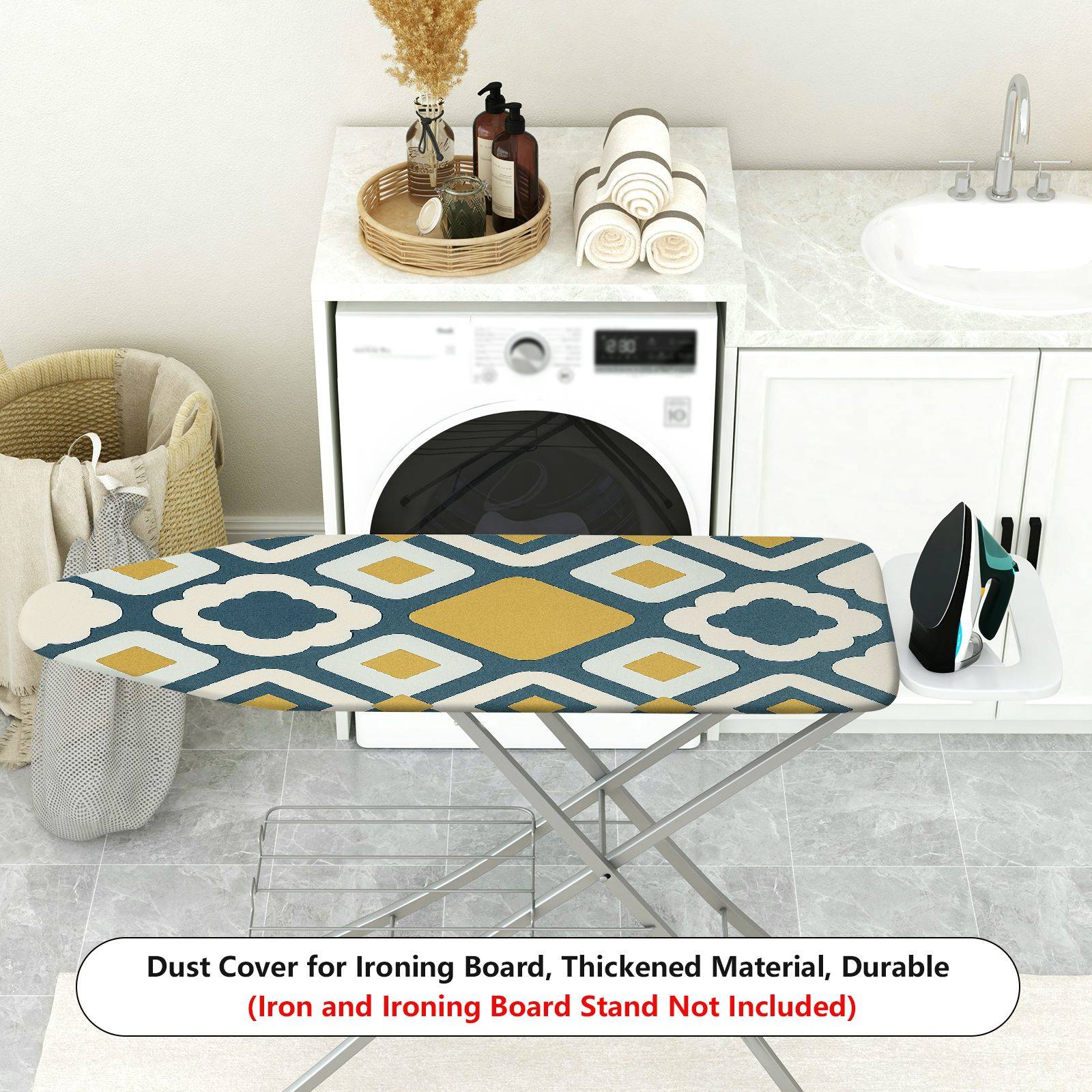 1-Piece Geometric Retro Diamond  Ironing Board Cover, Universal Size, Without Board
